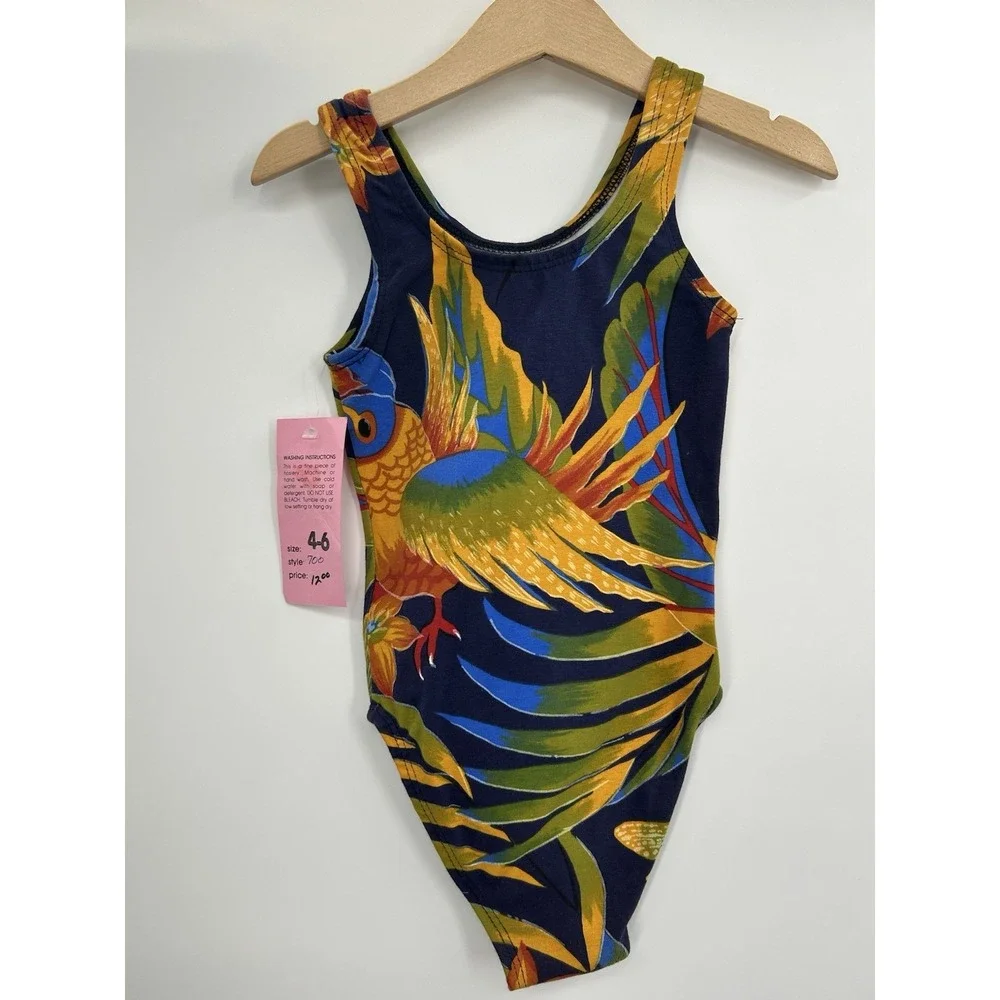 Girls Dance Leotard Size 4-6 Tropical Print
